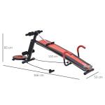 Sit Up Bench Justerbar Magtränare Träningsbänk Vadderad upp till 120 Kg för Effektiv Magträning Röd Svart 166 X 53 X 52-60 Cm