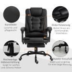 Skrivbordsstol med 7 Massagepunkter, Höjdjusterbar Snurrstol med Integrerat Fotstöd, 67 x 79 x 111–121 cm