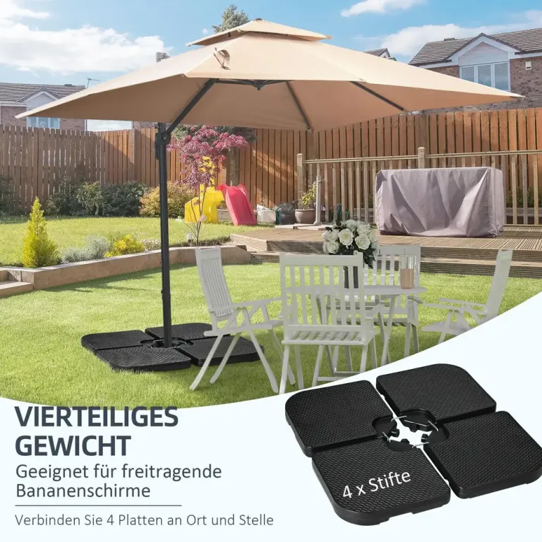 Parasollvikt Svart av Hdpe för Fribärande Uv-skydd