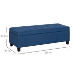 Hallbänk/Ottoman med Knappsömmar och Förvaring, Blå, 125,1 x 48,9 x 41,3 cm