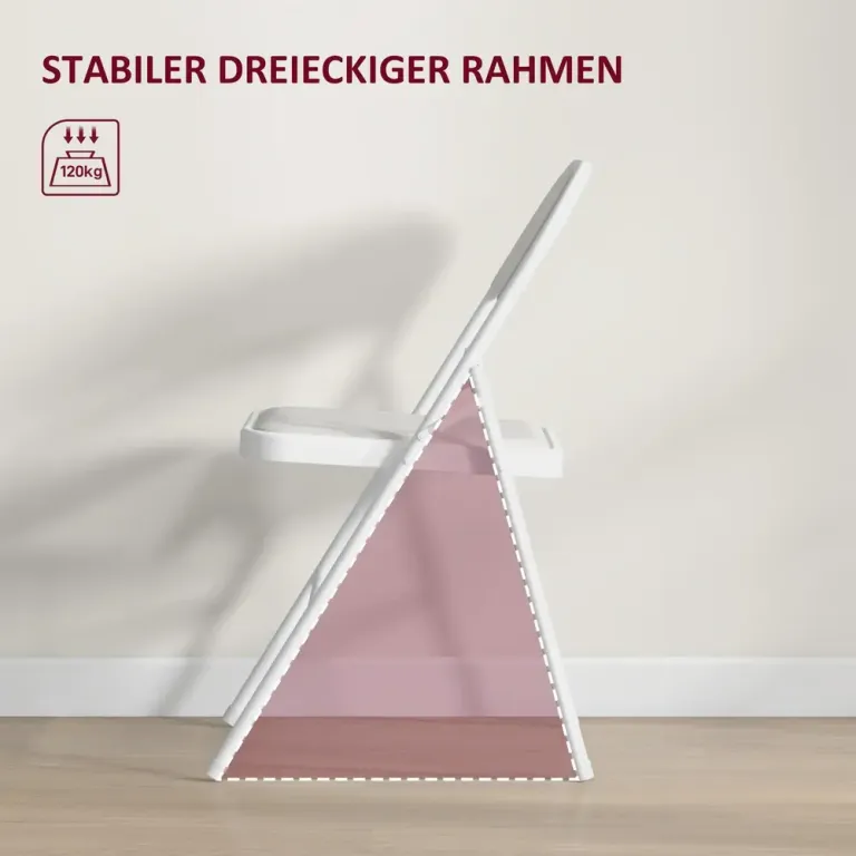 Hopfällbar Stol 2-pack Konstläder Metallram Vit