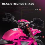 Elektrisk Barnmotorcykel 12V med Träningshjul, Signalhorn och Startljud, 3 km/h, Rosa