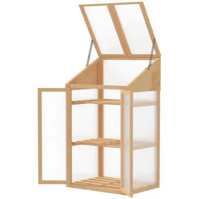 Drivbänk Miniväxthus Kallram med Lock Brun 70 x 50 x 120 cm