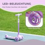 Sparkcykel för Barn med LED-hjul och Justerbart Styre för Lek och Motion Stabil och Lättmonterad Lila Plast och Stål
