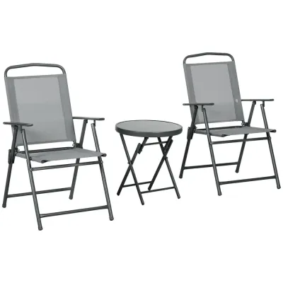 Trädgårdsmöbler Bistroset Ljusgrå av Stål 53,5 x 64 x 93 cm