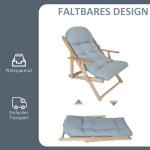 Fåtölj med Justerbart Ryggstöd och Ram i Bokträ för Vardagsrum Ergonomisk och Avkopplande Ljusgrå Bok och Tyg Upp till 120 kg