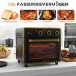 Minibugn Bordsugn Svart av Järn och Glas för Kök Kompakt Ugn med Timer och 3 Hyllor 90-230 Grader Bakplåt 20 l 36 x 37,7 x 34,5 cm