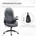 Kontorsstol Skrivbordsstol Mörkgrå av Tyg och Metall för Kontor och Hemmakontor Ergonomisk Snurrstol med Vippfunktion och Mjuk Kudde