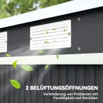Redskapsbod med Ventilationsfönster och Skjutdörrar för Förvaring i Trädgård Hållbar och Stabil Mörkgrå Galvaniserat Stål 213 x 130 x 172 cm