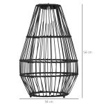 Solcellslampa i Trumma-Design, Dekorativ Trädgårdslampa med LED, Vattentät Utomhusbelysning för Balkong, Svart