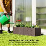 Odlingslåda Modulär Brun Plast för Trädgård och Balkong Upphöjd Planteringslåda med Självbevattning Lättmonterad 120x40x37 cm