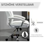 Ergonomisk Kontorsstol i Vitt Konstläder, Stilren Skrivbordsstol med Gungfunktion, Bekväm Arbetsstol för Hemmakontoret, Vit