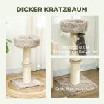 Klösträd Skrapstolpe Brun av Sisal och Plysch för Katter upp till 6 kg med Säng och Tjock Stam 87 cm