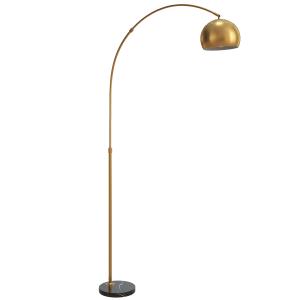 Golvlampa Båge Modern Svart och Guld Metall och Marmor för Vardagsrum Bågformad Lampa med Stabil Fot Elegant Design och Bra Ljus 167 cm