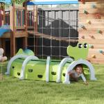 Kryptunnel Lektunnel Grön av Plast för Barn 3-6 År Krokodilformad Tunnel för Inomhus och Utomhus 194 cm