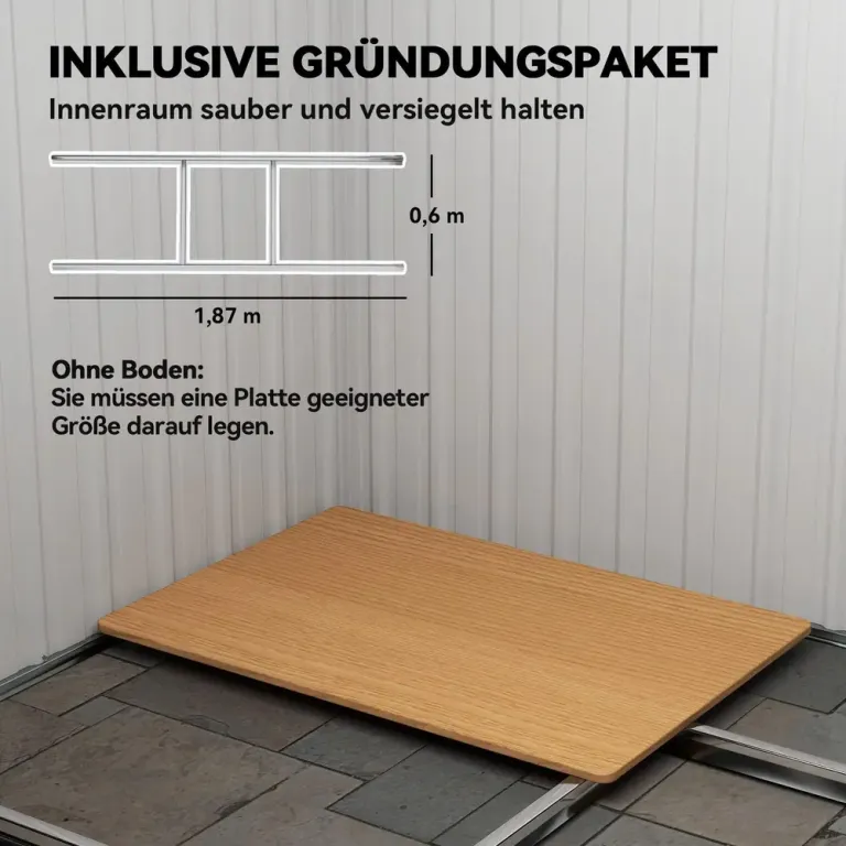 Redskapsbod i Metall 2,3 M² 207 x 130 x 182 cm