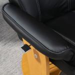 Relaxstol TV-stol Svart av Konstläder och Metall för Optimal Komfort och Avkoppling Vridbar med Liggfunktion upp till 150 kg inklusive Ottoman