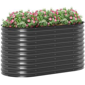 Odlingsbänk Högbädd Stapelbar Silver av Stål för Trädgård och Balkong Växtbädd för Blommor och Grönsaker 160 x 80 x 80 cm