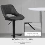 Barstolar Köksstolar Set om 2 Grå av Läderlook och Metall för Kök och Bar Höjdjusterbara Svängbara med Fotstöd Modern Design 44 x 49 x 90-110 cm