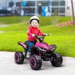 Elektrisk Barnfyrhjuling, Ljus och Musik, upp till 25 kg, Rosa/Svart, 3–6 km/h, 3–5 År