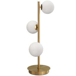 Bordslampa 3 Glober Elegant Mässing Stål och Glas för Sovrum och Vardagsrum Modern Bordsbelysning med G9 Sockel Stabil Fot 24x24x53 cm
