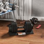 Justerbar Hantel, 6/11/16/20 kg, med Förvaringsfack och Halkfria Grepp, Svart