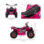 Elektrisk Barnfyrhjuling, Växlar Framåt och Bakåt, 18–36 Månader, Rosa, 2,5 km/h
