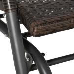 Gungbänk i Konstrotting 2 Personer, Bekväm Trädgårdssoffa med Gungmekanism, Väderbeständig Loveseat för Uteplatsen, Brun, 70 x 120 x 84 cm