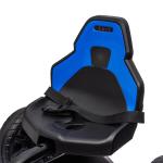 Trampbil Gokart Blå av Metall och Plast för Barn 3-8 År med Justerbar Sits och Handbroms Kettcar Rolig Utomhuslek