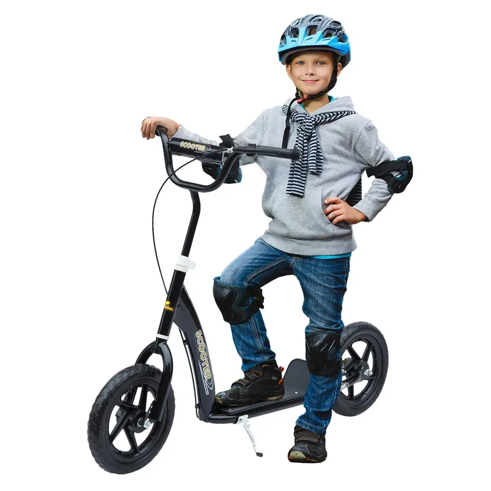 Sparkcykel 12 Tums Hjul Skoter med Handbroms och Stöd