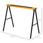 Arbetsbock Såghästbock Hopfällbar Halkfri Stål 125 Kg Lastkapacitet Orange och Svart 99,5 X 50 X 78 Cm