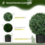 Konstgjorda Växter Buxbom Grön av Plast för Vardagsrum och Trädgård Set med 2 UV-Beständiga Växter i Blomkruka 52 cm