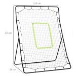 Rebounder Nät Pitchback Svart av Metall och Nät för Baseball och Fotboll Bärbar Rebound Vägg med Träffzon 123 x 174 cm