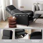 Relaxfåtölj med Liggyta och Justerbart Ryggstöd samt Fotstöd för Vardagsrum Ergonomisk och Bekväm Svart Konstläder