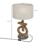 Bordslampa Sänglampa Krämvit av Metall och Linne för Sovrum USB Uppladdningsbar LED Lampa E27 30 x 30 x 55 cm