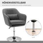 Arbetspall Snurrstol Kontorsstol Höjdjusterbar Linnelook Polyester och Stål Mörkgrå 57 X 57 X 77,5-87 Cm