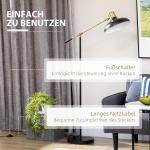Golvlampa Båglampa Svart av Metall för Vardagsrum Höjdjusterbar Läslampa med E27 Fot Vridbar Design 40 W