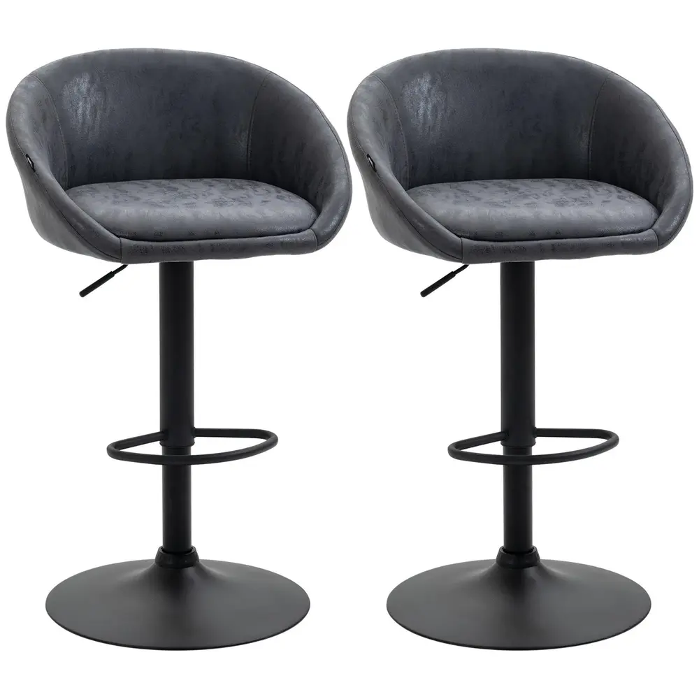 Barstolar i Konstläder 2-Pack 57 x 50 x 84-104 Cm