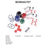 Pokerset Prisvärd Silver Aluminium för Spelkväll med 300 Marker och Tillbehör i Låsbart Fodral för Texas Holdem och Blackjack