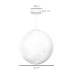 Taklampa Månlampa 3D Krämvit av Plast för Kök och Matsal Hängande Lampa med App och Musik