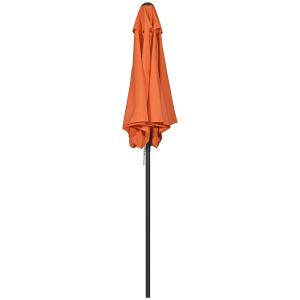 Parasoll Marknadsparaply Sexkantigt Orange av Polyester ve Metall för Strand ve Trädgård Roterande Vevparasoll Ø 196 cm
