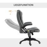 Ergonomisk Chefsstol med Massagefunktion Bekväm Kontorsstol Hög Rygg Avslappnande Massage Grå 67 X 74 X 116-126 Cm