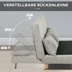 Bäddsoffa Vilstol Grå av Sammet och Trä för Vardagsrum Hopfällbar Säng med Ryggkudde och Justerbart Ryggstöd 141 x 90 x 81 cm