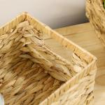 Förvaringskorgar Hyllkorgar Set om 3 Vävda Korgar Natur av Vattenhyacint för Vardagsrum och Kök Organisering av Hemmet 40 x 30 x 18 cm