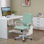 Ergonomisk Kontorsstol i Grönt Tyg, Justerbar Skrivbordsstol med Vippfunktion, Bekväm Arbetsstol för Hemmakontor, Grön, 62 x 69 x 92-100 cm