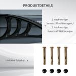 Skydd Ytterdörrstak Välvt Skärmtak Svart av Aluminium och Polykarbonat för Balkong Solskydd och Regnskydd 100 x 75 cm