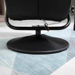 Massagestol med Pall, Vridbar Vilstol med Massagefunktion, Elektrisk TV-stol med Liggfunktion, Fjärrkontroll, Konstläder, Svart
