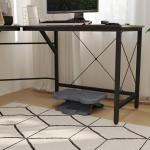 Ergonomiskt Fotstöd Justerbar Höjd och Lutning Halkfri Yta med Massageknoppar Mörkgrå 46 X 35 Cm