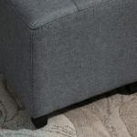 Fotpall Fyrkantig Pall Grå av Tyg med Linnelook och Trä för Vardagsrum Ottoman med Fotstöd Bekväm Sittplats 35 x 35 x 35 cm