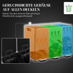 Soptunna med 3 Fack om 20 L för Källsortering med Soft-close Lock Hållbar och Elegant Silver Rostfritt Stål 60 L